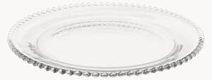 Set di 6 piatti rotondi in vetro con bordo perlato Collier