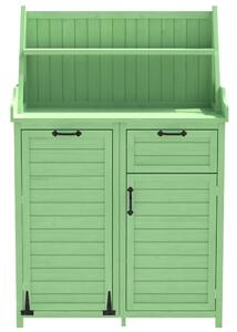 Armadio da giardino in Legna con ripiani, 100×45×154 cm, Verde