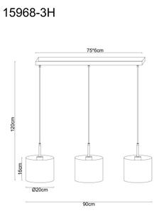 Globo 15968-3H - Lampadario sospeso con cavo DELEON 3xE27/40W/230V