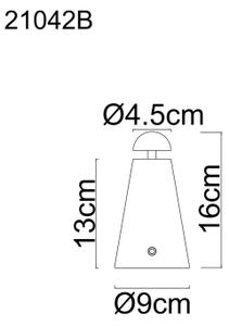 Globo 21042B - Lampada da tavolo ricaricabile LED con dimmer a sfioramento LIVA LED/1,2W/5V 1200 mAh