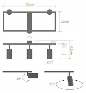 Faretto da soffitto 3xGU10/30W/230V bianco