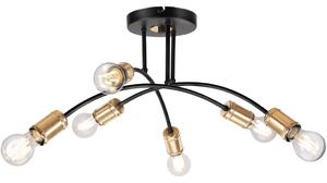 Lampadario a plafone ANYA 6xE27/15W/230V nero/oro