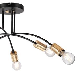 Lampadario a plafone ANYA 6xE27/15W/230V nero/oro