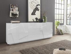 Credenza Ping 220 – 4 ante/3 cassetti – Bianco Lucido