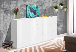 Credenza Ping 140 – 2 ante/3 cassetti – Bianco Lucido