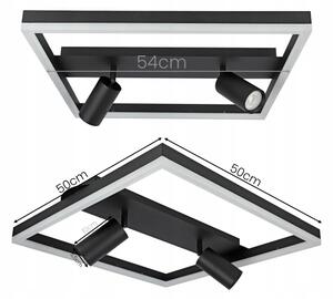 LED Plafoniera LED/38W/230V + 2xGU10/30W nera