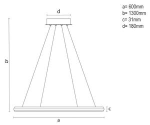 Lampadario LED dimmerabile a cavo LED/55W/230V 3000-6500K diam. 60 cm + telecomando