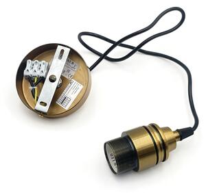 Lampada a sospensione con cavo HECTOR 1xE27/15W/230V bianco/ottone diam. 25 cm