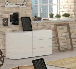 Credenza Metis 110 – 1 anta + 3 cassetti – Bianco Lucido