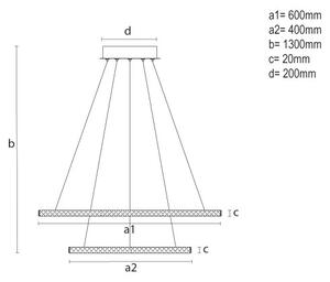 Lampadario LED dimmerabile a sospensione con cavo LED/150W/230V 3000-6500K + telecomando