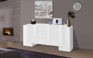 Credenza Pillon 210 –2+2 ante + 3 cassetti – Bianco Lucido