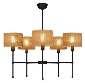 Lampadario a stelo MADELA 5xE14/40W/230V iuta/nero
