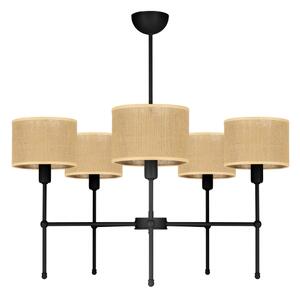 Lampadario a stelo MADELA 5xE14/40W/230V iuta/nero