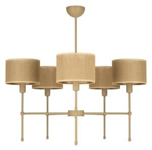 Lampadario con asta MADELA 5xE14/40W/230V iuta/beige