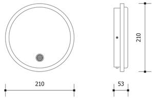 Lampada da parete LED per esterni con sensore 15W/230V IP65, bianco