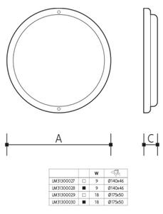 Lampada da parete per esterni LED/9W/230V IP54 nero