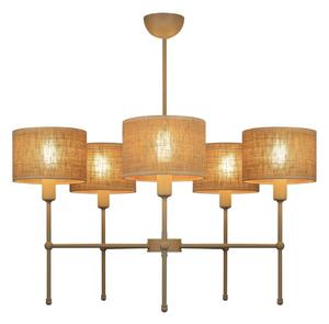 Lampadario con asta MADELA 5xE14/40W/230V iuta/beige