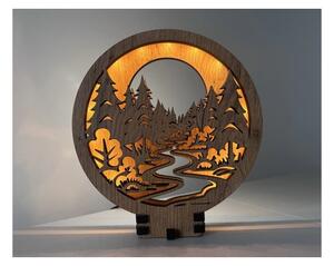 Li-Go 23580/DUB2 - Lampada decorativa da tavolo dimmerabile a LED/12W/230V 20x22 cm rovere/lucido
