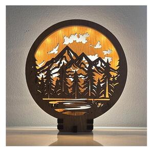 Li-Go 23583/DUB2 - Lampada da tavolo decorativa a LED dimmerabile, 12W/230V, 20x22 cm, rovere