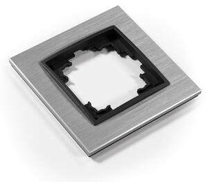 MCPOWER cornice "FLAIR" 1-gang, alluminio argento, cornice di installazione