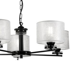 Lampadario a catena ROSA 5xE27/60W/230V nero/grigio