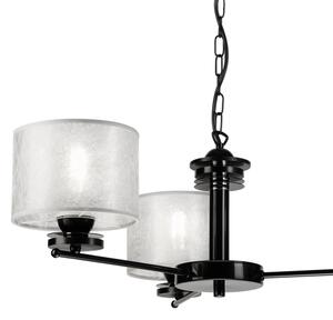 Lampadario a catena ROSA 3xE27/60W/230V nero/grigio