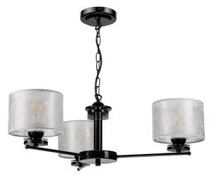Lampadario a catena ROSA 3xE27/60W/230V nero/grigio