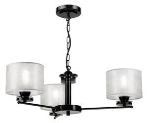 Lampadario a catena ROSA 3xE27/60W/230V nero/grigio