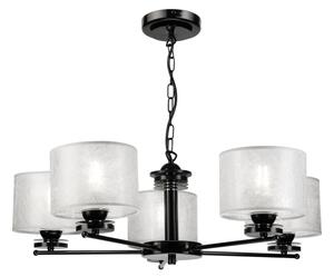 Lampadario a catena ROSA 5xE27/60W/230V nero/grigio