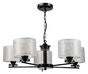 Lampadario a catena ROSA 5xE27/60W/230V nero/grigio