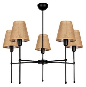 Lampadario su asta MADELA 5xE14/40W/230V iuta/nero