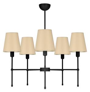 Lampadario a stelo MADELA 5xE14/40W/230V beige/nero