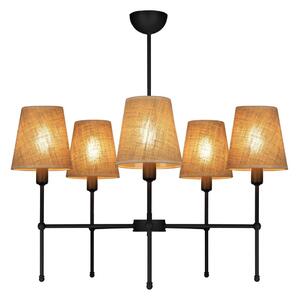 Lampadario su asta MADELA 5xE14/40W/230V iuta/nero