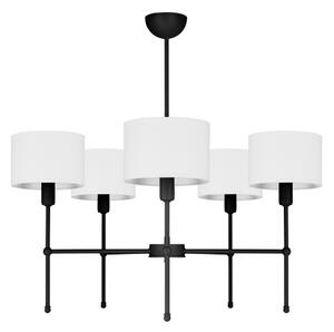 Lampadario a stelo MADELA 5xE14/40W/230V bianco/nero