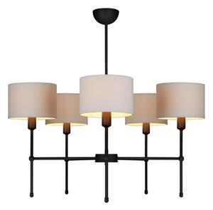 Lampadario a stelo MADELA 5xE14/40W/230V bianco/nero