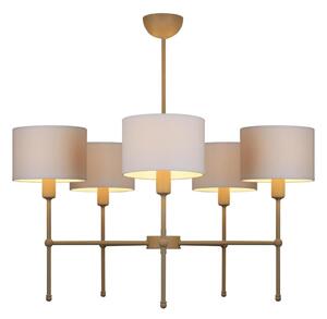 Lampadario con asta MADELA 5xE14/40W/230V bianco/beige