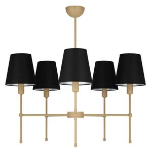 Lampadario a stelo MADELA 5xE14/40W/230V nero/beige