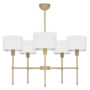 Lampadario con asta MADELA 5xE14/40W/230V bianco/beige