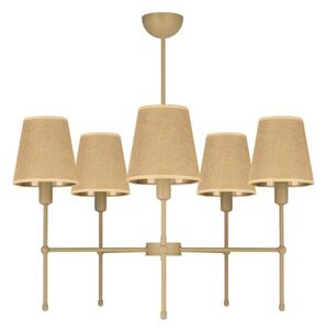 Lampadario a stelo MADELA 5xE14/40W/230V iuta/beige