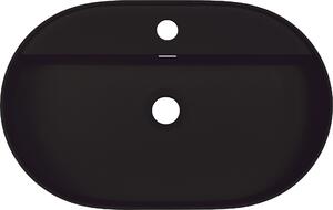 Deante Silia lavabo 55x35 cm ovale da appoggio nero CQS_NU6B