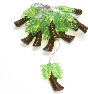 Konstsmide 3125-903 Catena luminosa decorativa a LED, palme, con timer 6 ore, 10 diodi bianco caldo, a batteria, per interni, cavo trasparente
