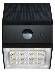 Lampada solare da parete a LED con sensore, 2,5 W / 3,7 V, IP65, 1200 mAh, nera