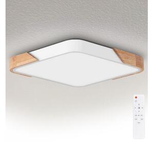 Brilagi - Plafoniera dimmerabile PILANA LED/60W/230V rovere/bianco 56x56 cm + telecomando