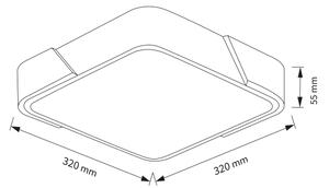 Brilagi - Plafoniera a LED PILANA LED/24W/230V rovere/nero 32x32 cm