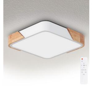 Brilagi - Plafoniera LED dimmerabile PILANA LED/48W/230V rovere/bianco 42x42 cm + telecomando