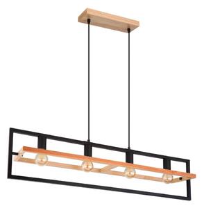 Globo 15575-4H - Lampadario a cavo ERICA 4xE27/40W/230V nero/beige