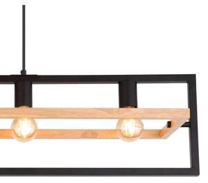 Globo 15575-4H - Lampadario a cavo ERICA 4xE27/40W/230V nero/beige