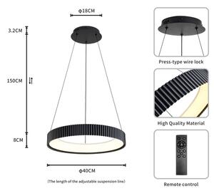 Brilagi - Lampadario LED dimmerabile a cavo FALCON MODERN LED/30W/230V 40 cm nero + telecomando