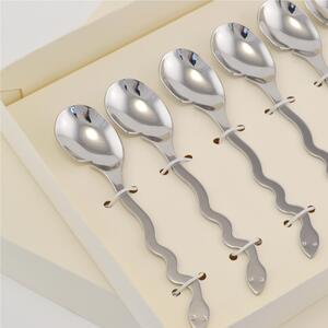 Cucchiaino da Cappuccino Macedonia 6 pezzi 140 mm Temptation in acciaio inox 18/10 lucidato a specchio spessore 2 mm