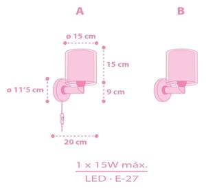 Dalber 41259 - Lampada da parete per bambini HELLO KITTY&FRIENDS 1xE27/15W/230V rosa